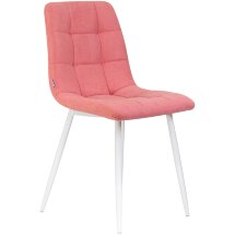 Стул обеденный DOBRIN ALEX, белые ножки, розовая ткань (UF860-05B)