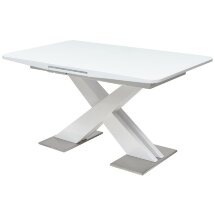 Стол CONTI 140 WHITE GLASS белый глянец М-City