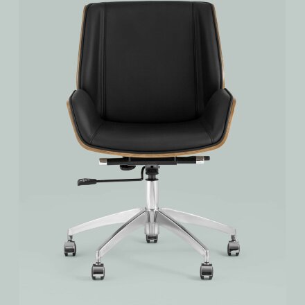 Компьютерное кресло TopChairs офисное TopChairs Crown черное механизм качания крестовина металл 