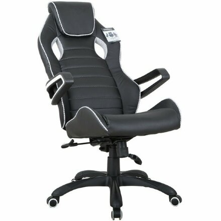 Кресло компьютерное BRABIX &quot;Techno Pro GM-003&quot;, экокожа, черное/серое, вставки серые, 531814 Серый